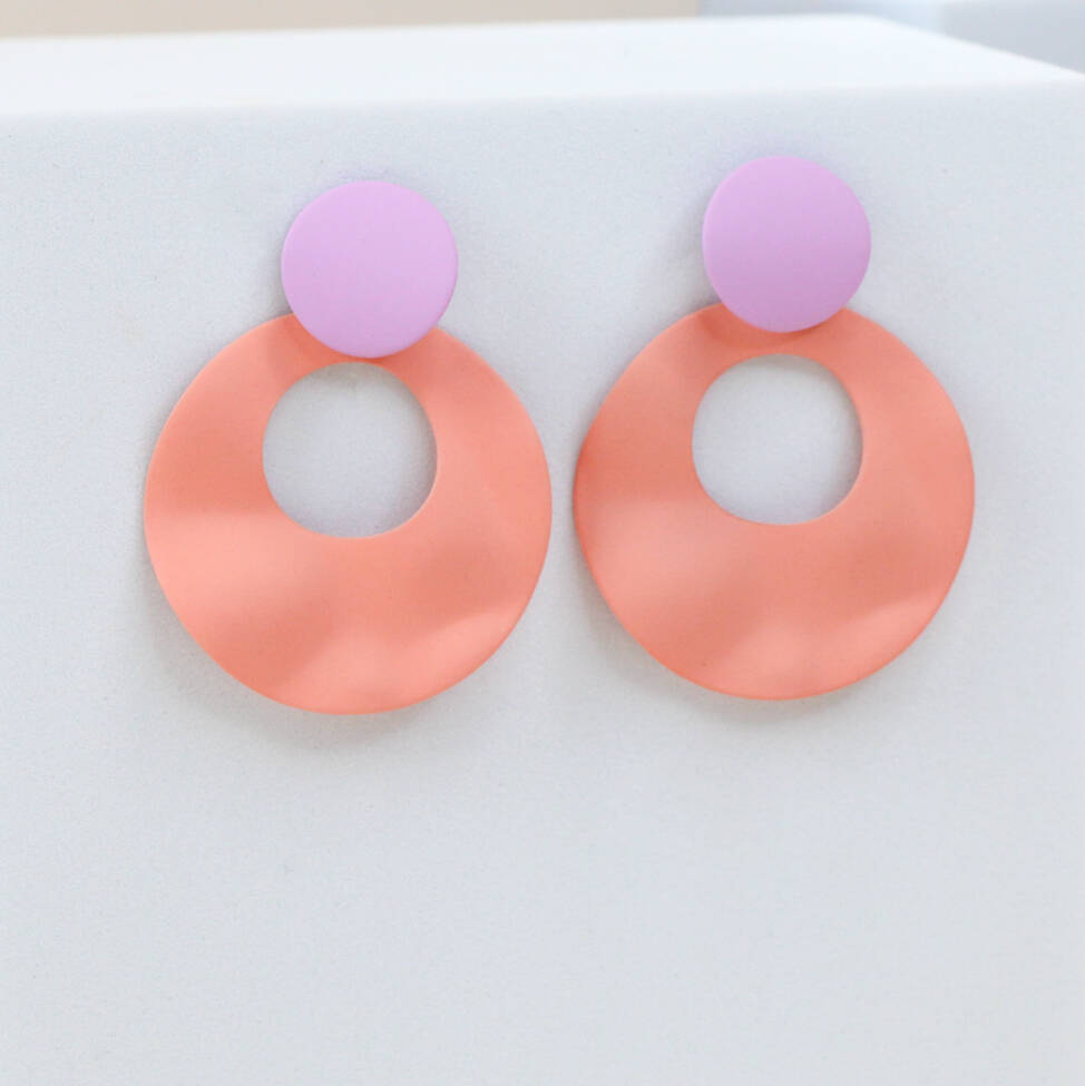 Pastel Pink Frosted Clay Earrings, 1 of 6