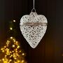 Hanging Glass Opening Heart Christmas Tree Bauble, thumbnail 1 of 2