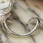 Silver Plated Polished Curved Cuff Bangle, thumbnail 1 of 7