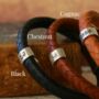 Personalised Classic Silver And Leather Bracelet, thumbnail 9 of 12