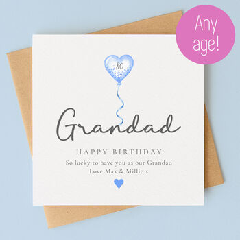 Personalised Balloon 80th Birthday Card For Him, 2 of 6