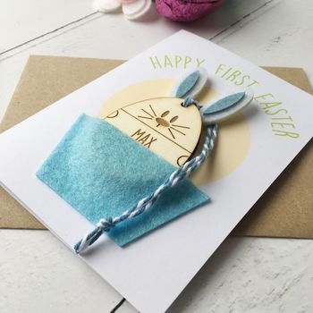 Personalised Boy's First Easter Decoration Card, 3 of 6