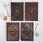 Embossed And Semi Precious Stone A4 Leather Journal, thumbnail 1 of 12