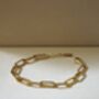 Paperclip Chain Bracelet 18 K Gold Plated Adjustable Gift, thumbnail 2 of 4