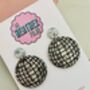 Disco Ball Glitter Statement Earrings / Sparkly Mirror Ball Gift / Festival Statement Jewellery / New Year's Eve Jewellery, thumbnail 6 of 6