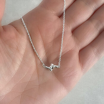 Sterling Silver Friendship Knot Necklace, 4 of 8