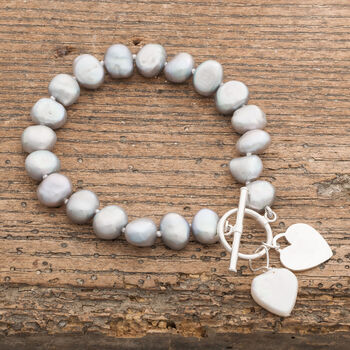 Freshwater Pearl Bracelet With Silver Heart, 6 of 8