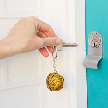 Colourful Recycled Newspaper Ball Keyring, 9 of 12