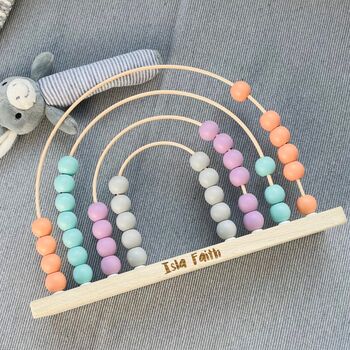 Personalised Rainbow Abacus Baby Toy, 4 of 7