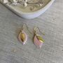 Pink Ceramic Leaf Earrings Gold Plated, thumbnail 7 of 7