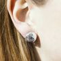 Silver Textured Clip On Ball Earrings, thumbnail 1 of 4