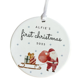 Personalised First Christmas Ceramic Ornament, 2 of 7
