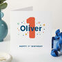 Personalised Boys Age One To Nine Birthday Card Including Name, thumbnail 1 of 4