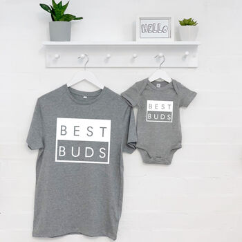 Best Buds Father And Son Matching T Shirt Set, 2 of 7