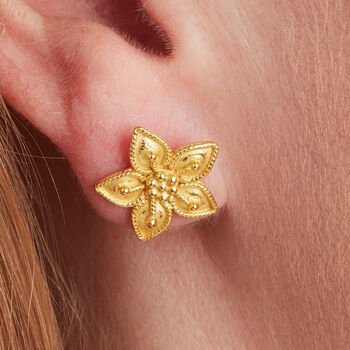 Gold Vermeil Filigree Flower Stud, 4 of 8