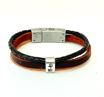 Personalised Men's Memorial Bracelet: Engraved Pendant With Ashes Keepsake Sympathy Gift, 3 of 10