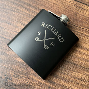 Personalised Golfers Hip Flask, 7 of 10