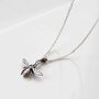 Sterling Silver Oxidised Honey Bee Necklace, thumbnail 2 of 4