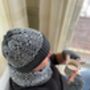 Mens Lambswool Knitted Beanie Hat Geometric Pattern, thumbnail 6 of 10