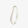 Nami 925 Sterling Silver Plated Cz Stone Wave Bangle, thumbnail 3 of 5