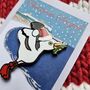 Christmas Seagull Enamel Pin, thumbnail 4 of 8