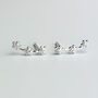 Sterling Silver Tiny Flower Ear Climber Stud Earrings, thumbnail 4 of 7