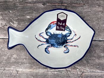 Fish Shaped Bowl With A Crab Design, 2 of 3