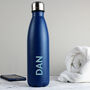 Personalised Bold Name Blue Metal Insulated Bottle, thumbnail 1 of 6