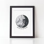 Personalised You Are Loved, Moon Nursery Print, thumbnail 1 of 3