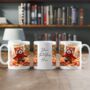 Personalised Autumn Red Panda Playing In Leaves Gift Mug, thumbnail 2 of 2