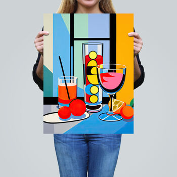 Cocktail Party Bright Pop Art Kitchen Wall Art Print, 2 of 6
