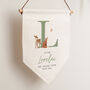 Woodland Animals Child's Initial Hanging Flag, thumbnail 2 of 3
