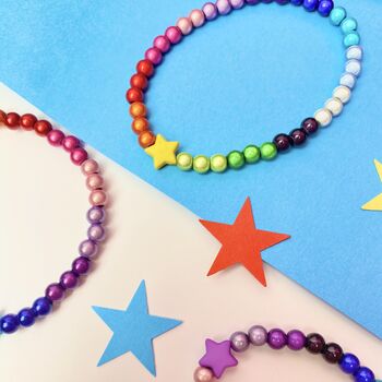 Rainbow Star Bead Bracelet, 7 of 8