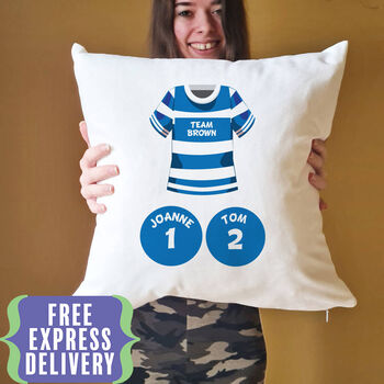 Personalised Football Family Cushion Gift, 4 of 7