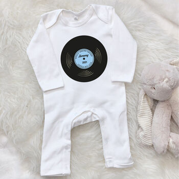 'Totally Awesome Records' Personalised Baby Rompersuit, 6 of 8