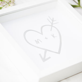 Carved Heart Personalised Framed Print, 6 of 6