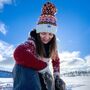 Cream Cherry Fairisle Reflective Super Bobble Hat, thumbnail 6 of 7