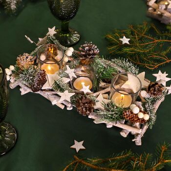 Nordic Star Christmas Table Candle Centrepieces, 4 of 4