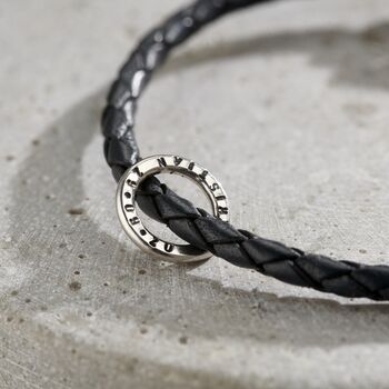Men's Personalised Fine Leather Message Bracelet, 11 of 11