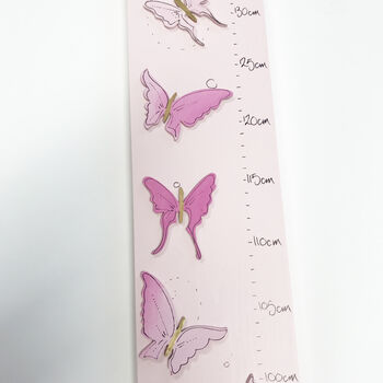 Personalised Pink Butterflies Height Chart, 2 of 6