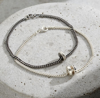 Mens Personalised Mini Spinning Disc Bracelet, 3 of 9