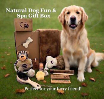 Natural Dog Pamper Gift Box | Organic Balm, Blanket, Toys, Bamboo Grooming Set Eco Friendly Puppy Spa Care Package, 5 of 7