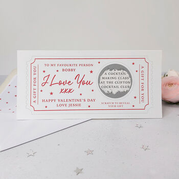 Personalised ‘I Love You’ Valentine’s Day Scratch To Reveal Card, 3 of 7