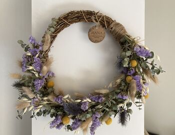 Handcrafted Artisan Provence Dried Flower Wreath, 3 of 6