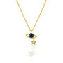 Dark Blue Saturn Necklace With Star Sterling Silver, thumbnail 1 of 5