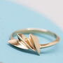 9ct Gold Geometric Fan Shape Ring, thumbnail 2 of 10