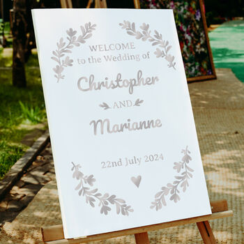 Personalised Wedding Portrait Welcome Sign, 2 of 3