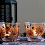 Floral Pumpkin Hand Painted Candle Holders, thumbnail 1 of 6