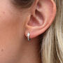 Gold Plated Or Silver Crystal Star Huggie Hoop Earrings, thumbnail 2 of 10