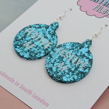 Festive Af Glitter Christmas Resin Earrings, 4 of 4
